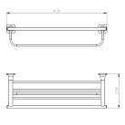 Mexen Remo fali törölközőtartó és polc - 60 cm - fekete (7050720-70)