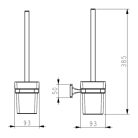 Welland Exclusive-Line WC kefe fali tartóval - fekete / tejüveg (39911-B)