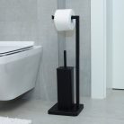 YOKA Home 2in1 wc kefe állvány wc papír tartóval (szögletes) - fekete