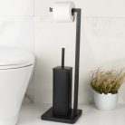 YOKA Home 2in1 wc kefe állvány wc papír tartóval (szögletes) - fekete