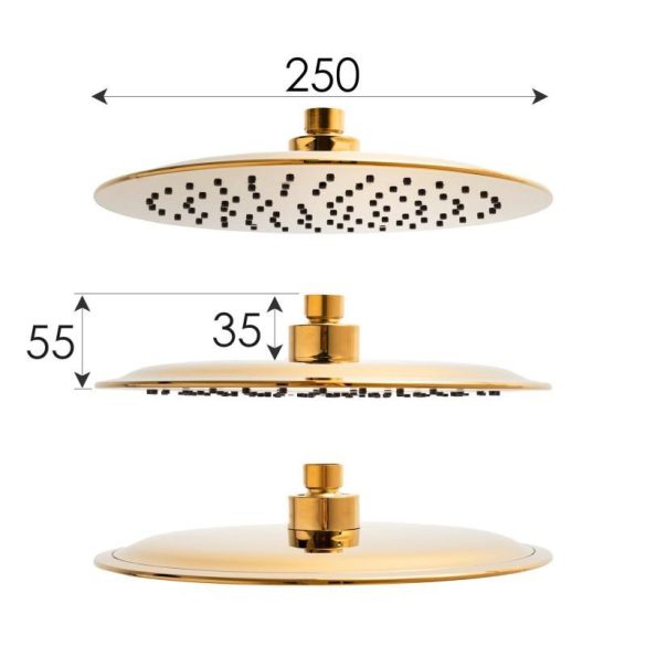 Yoka Oman zuhanyrendszer termosztátos csapteleppel - arany 