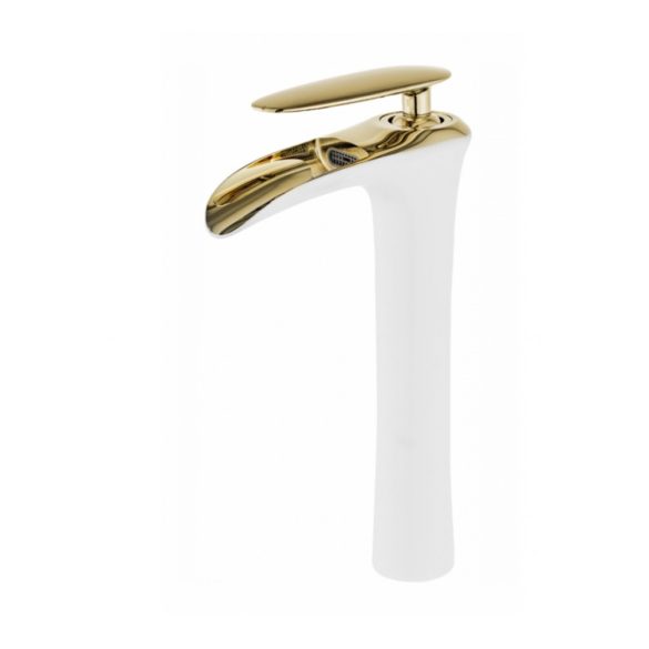 Mexen Lyra magasított mosdó csaptelep - fehér / arany (745310-25)