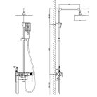 Többfunkciós zuhanyrendszer termosztátos csapteleppel fekete színben - Austler 9405