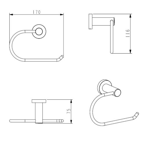 Welland Topaz WC papír tartó - króm