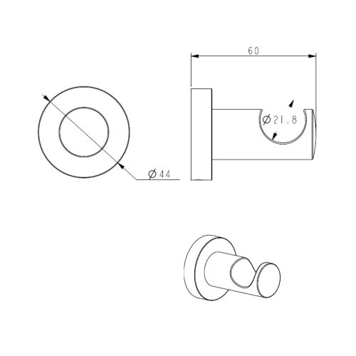 Welland Topaz fali törölközőtartó akasztó - arany
