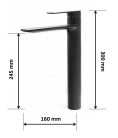 Gamma Aqua 3in1 magasított mosdó + kádtölő csaptelep + zuhanyrózsa - fekete