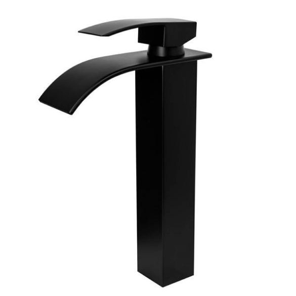 Gamma Slim 3in1 magasított mosdó + kádtölő csaptelep + zuhanyrózsa szett - fekete