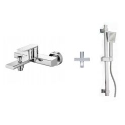   Gamma Rossa kádtöltő csaptelep + ZN3 fali zuhanyszett - króm