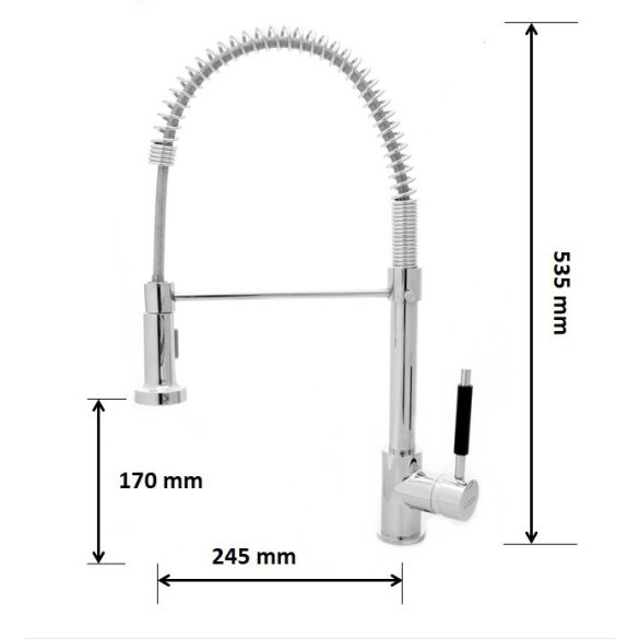 Gamma Loop Spiral-1 flexibilis zuhanyfejes csaptelep - króm