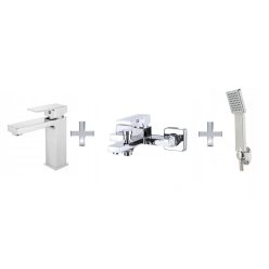   Gamma Cube 3in1 Mosdó Csaptelep + Kád Csaptelep + Zuhanyrózsa