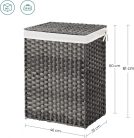 Polyrattan szennyeskosár - Songmics - 90 L (szürke)