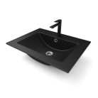 Fürdőszoba bútorra építhető gránit mosdó 60 cm - matt fekete